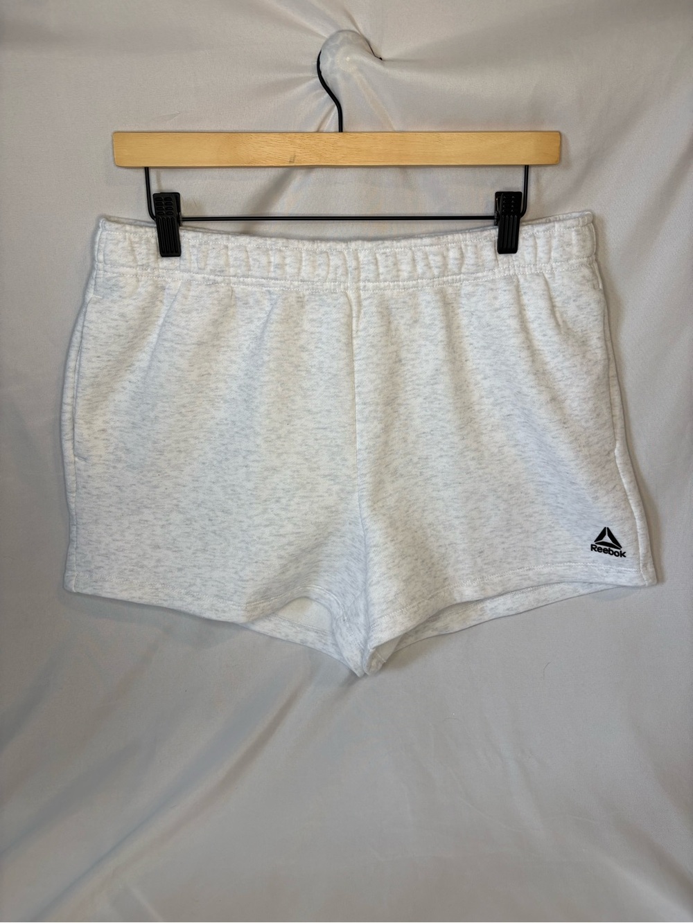 Reebok Women's White Heather Elastic Waist Athletic Shorts